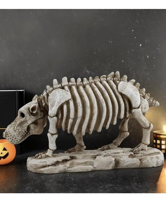 Skeleton Hippo Figurine